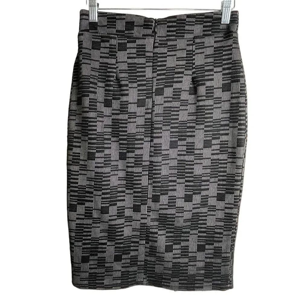 Maeve Anthropologie Bobbie Faux Wrap Pencil Skirt Black‎ Gray Size XS